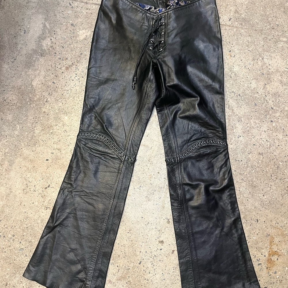 OOAK Custom Made Black Genuine Leather Pants Women’s XL